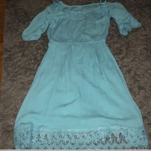 Aqua Off the shoulder dress